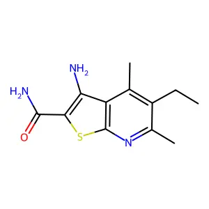 3-Amino-5-ethyl-4,6-dimethylthieno(2,3-b)pyridine-2-carboxamide structure