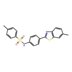 4-methyl-N-[4-(6-methyl-1,3-benzothiazol-2-yl)phenyl]benzenesulfonamide structure