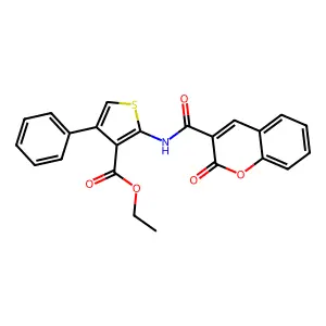 ethyl 2-(2-oxo-2H-chromene-3-carboxamido)-4-phenylthiophene-3-carboxylate structure
