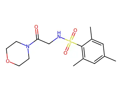2,4,6-trimethyl-N-[2-(4-morpholinyl)-2-oxoethyl]benzenesulfonamide structure