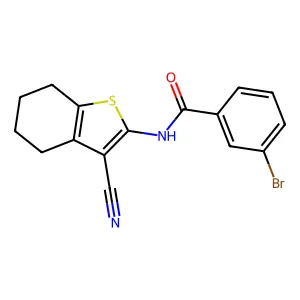 3-bromo-N-(3-cyano-4,5,6,7-tetrahydro-1-benzothiophen-2-yl)benzamide structure