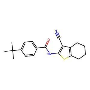 4-tert-butyl-N-(3-cyano-4,5,6,7-tetrahydro-1-benzothiophen-2-yl)benzamide structure