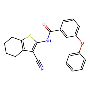 N-(3-cyano-4,5,6,7-tetrahydro-1-benzothiophen-2-yl)-3-phenoxybenzamide structure