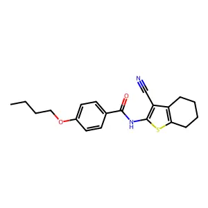 4-butoxy-N-(3-cyano-4,5,6,7-tetrahydro-1-benzothiophen-2-yl)benzamide structure