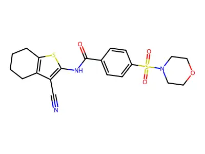 N-(3-CYANO-4,5,6,7-TETRAHYDRO-1-BENZOTHIOPHEN-2-YL)-4-(MORPHOLINE-4-SULFONYL)BENZAMIDE structure