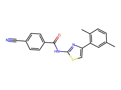 4-cyano-N-[4-(2,5-dimethylphenyl)-1,3-thiazol-2-yl]benzamide structure