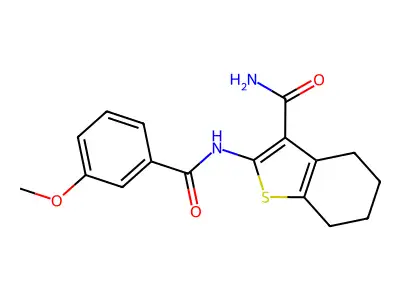 2-(3-Methoxybenzamido)-4,5,6,7-tetrahydrobenzo[b]thiophene-3-carboxamide structure