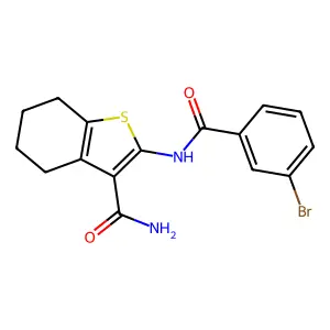 2-(3-Bromobenzamido)-4,5,6,7-tetrahydrobenzo[b]thiophene-3-carboxamide structure