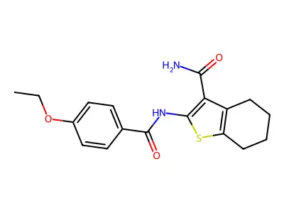 2-(4-Ethoxybenzamido)-4,5,6,7-tetrahydrobenzo[b]thiophene-3-carboxamide structure