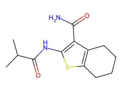 2-Isobutyramido-4,5,6,7-tetrahydrobenzo[b]thiophene-3-carboxamide structure