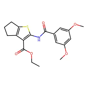 ethyl 2-[(3,5-dimethoxybenzoyl)amino]-5,6-dihydro-4H-cyclopenta[b]thiophene-3-carboxylate structure