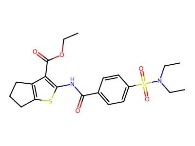 ETHYL 2-[4-(DIETHYLSULFAMOYL)BENZAMIDO]-4H,5H,6H-CYCLOPENTA[B]THIOPHENE-3-CARBOXYLATE structure