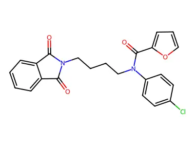 N-(4-chlorophenyl)-N-[4-(1,3-dioxoisoindol-2-yl)butyl]furan-2-carboxamide structure