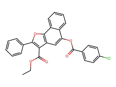 Ethyl 5-(4-chlorobenzoyloxy)-2-phenylnaphtho[1,2-B]furan-3-carboxylate structure