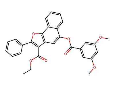 Ethyl 5-((3,5-dimethoxybenzoyl)oxy)-2-phenylnaphtho[1,2-b]furan-3-carboxylate structure