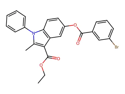 ethyl 5-((3-bromobenzoyl)oxy)-2-methyl-1-phenyl-1H-indole-3-carboxylate structure