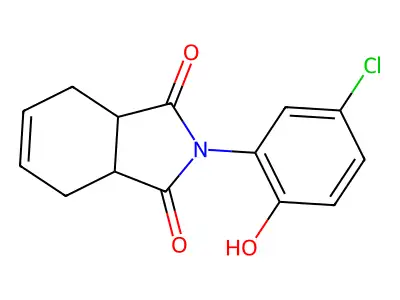2-(5-chloro-2-hydroxyphenyl)-3a,4,7,7a-tetrahydro-1H-isoindole-1,3(2H)-dione structure