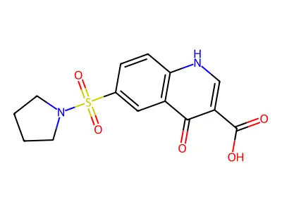 4-Oxo-6-(pyrrolidin-1-ylsulfonyl)-1,4-dihydroquinoline-3-carboxylic acid structure