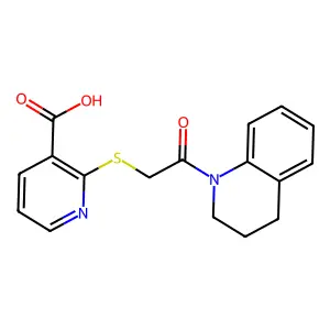 2-[2-(3,4-dihydro-2H-quinolin-1-yl)-2-oxoethyl]sulfanylpyridine-3-carboxylic acid structure