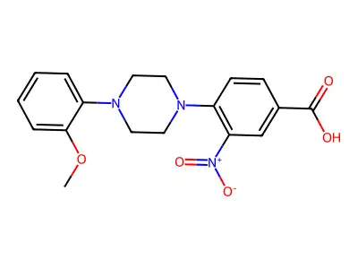 4-[4-(2-Methoxyphenyl)piperazin-1-yl]-3-nitrobenzoic acid structure