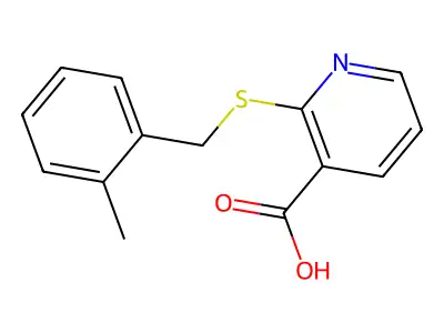 2-[(2-Methylphenyl)methylthio]pyridine-3-carboxylic acid structure
