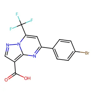 5-(4-Bromophenyl)-7-(trifluoromethyl)pyrazolo(1,5-a)pyrimidine-3-carboxylic acid structure
