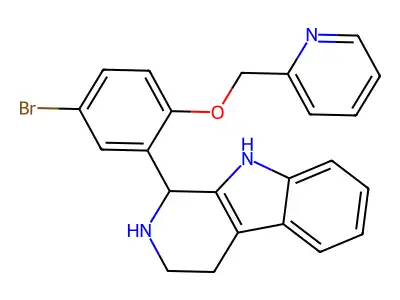 1-[5-bromo-2-(pyridin-2-ylmethoxy)phenyl]-2,3,4,9-tetrahydro-1H-beta-carboline structure
