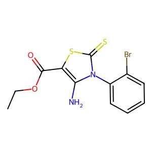 Ethyl 4-amino-3-(2-bromophenyl)-2-thioxo-2,3-dihydro-1,3-thiazole-5-carboxylate structure