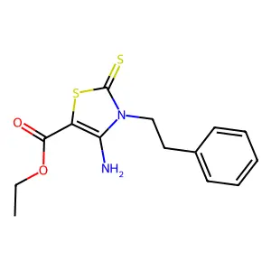 Ethyl 4-amino-3-(2-phenylethyl)-2-thioxo-2,3-dihydro-1,3-thiazole-5-carboxylate structure