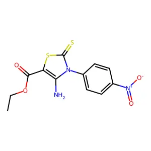 Ethyl 4-amino-3-(4-nitrophenyl)-2-thioxo-2,3-dihydro-1,3-thiazole-5-carboxylate structure