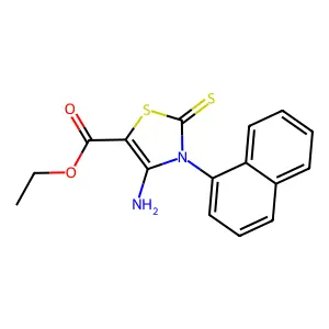 Ethyl 4-amino-3-(1-naphthyl)-2-thioxo-2,3-dihydro-1,3-thiazole-5-carboxylate structure