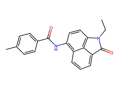 N-(1-ethyl-2-oxo-1,2-dihydrobenzo[cd]indol-6-yl)-4-methylbenzamide structure
