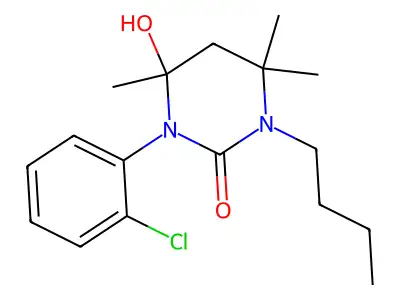 1-Butyl-3-(2-chlorophenyl)-4-hydroxy-4,6,6-trimethyl-1,3-diazinan-2-one structure