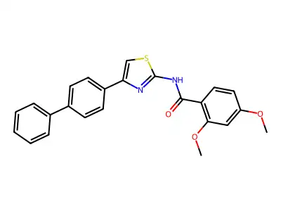 2,4-dimethoxy-N-[4-(4-phenylphenyl)-1,3-thiazol-2-yl]benzamide structure