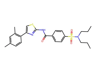 N-[4-(2,4-dimethylphenyl)-1,3-thiazol-2-yl]-4-(dipropylsulfamoyl)benzamide structure