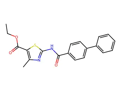 Ethyl 4-methyl-2-[(4-phenylbenzoyl)amino]-1,3-thiazole-5-carboxylate structure