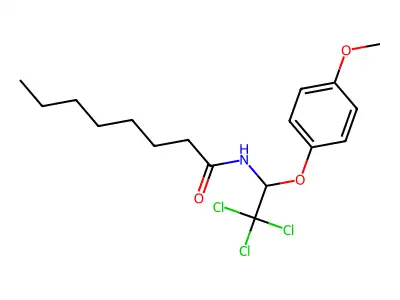 N-[2,2,2-trichloro-1-(4-methoxyphenoxy)ethyl]octanamide structure