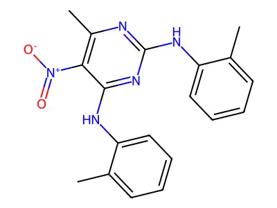 5-Nitro-4-methyl-2,6-di(2-toluidino)pyrimidine structure