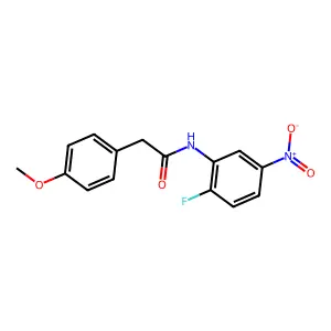 N-(2-fluoro-5-nitrophenyl)-2-(4-methoxyphenyl)acetamide structure