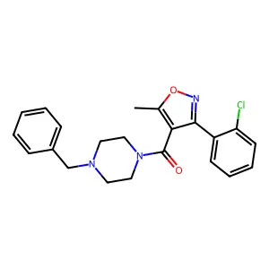 (4-Benzylpiperazin-1-yl)[3-(2-chlorophenyl)-5-methyl-1,2-oxazol-4-yl]methanone structure