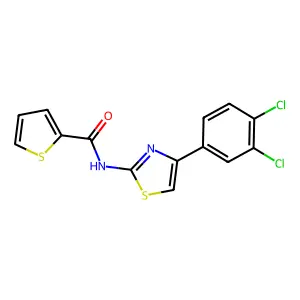 N-[4-(3,4-dichlorophenyl)-1,3-thiazol-2-yl]thiophene-2-carboxamide structure