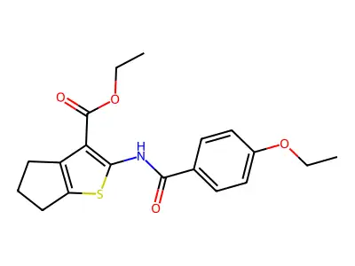 ethyl 2-(4-ethoxybenzamido)-5,6-dihydro-4H-cyclopenta[b]thiophene-3-carboxylate structure
