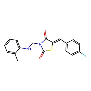 5-(4-Fluorobenzylidene)-3-(2-toluidinomethyl)-1,3-thiazolidine-2,4-dione structure