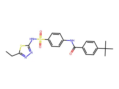 4-tert-butyl-N-{4-[(5-ethyl-1,3,4-thiadiazol-2-yl)sulfamoyl]phenyl}benzamide structure