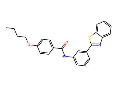 N-[3-(1,3-benzothiazol-2-yl)phenyl]-4-butoxybenzamide structure