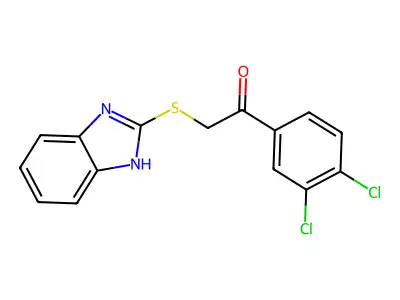 2-(1H-1,3-benzodiazol-2-ylsulfanyl)-1-(3,4-dichlorophenyl)ethan-1-one structure