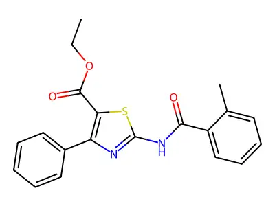 Ethyl 2-(2-methylbenzamido)-4-phenylthiazole-5-carboxylate structure