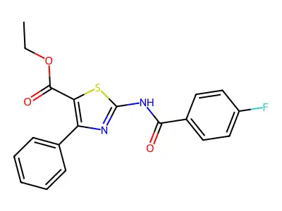 Ethyl 2-(4-fluorobenzamido)-4-phenylthiazole-5-carboxylate structure