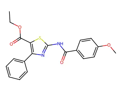 Ethyl 2-(4-methoxybenzamido)-4-phenylthiazole-5-carboxylate structure
