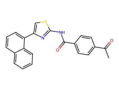 4-acetyl-N-(4-(naphthalen-1-yl)thiazol-2-yl)benzamide structure
